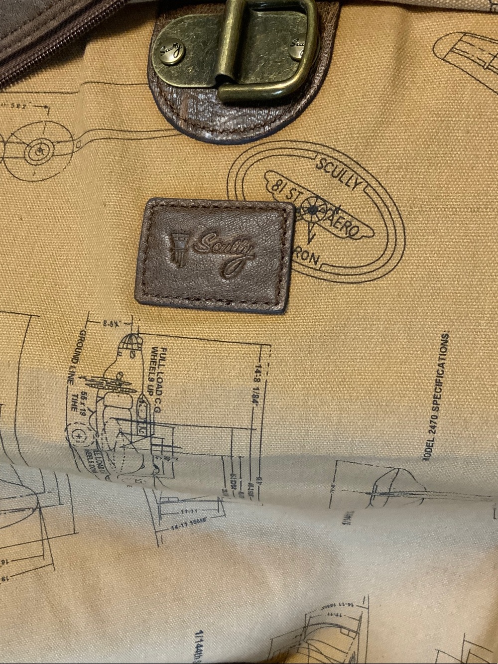 SCULLY BROWN LEATHER WEEKENDER BAG WITH SHOULDER STRAP - Picture 3 of 5